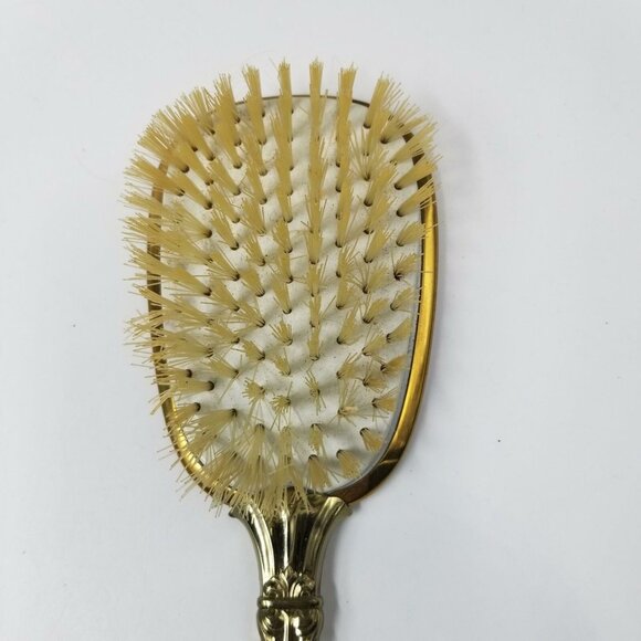 Vintage 40s Matson Vanity Dresser Hand Mirror Gold Comb Brush Regency Glam - Picture 5 of 9